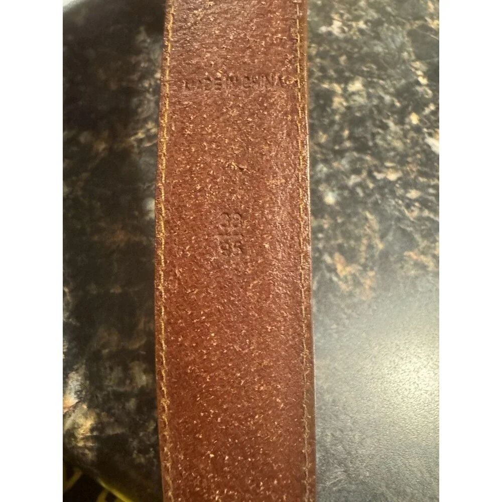 RL RALPH LAUREN WOMEN'S  BROWN LEATHER  BELT Dz 38/95 BRASS USED READ